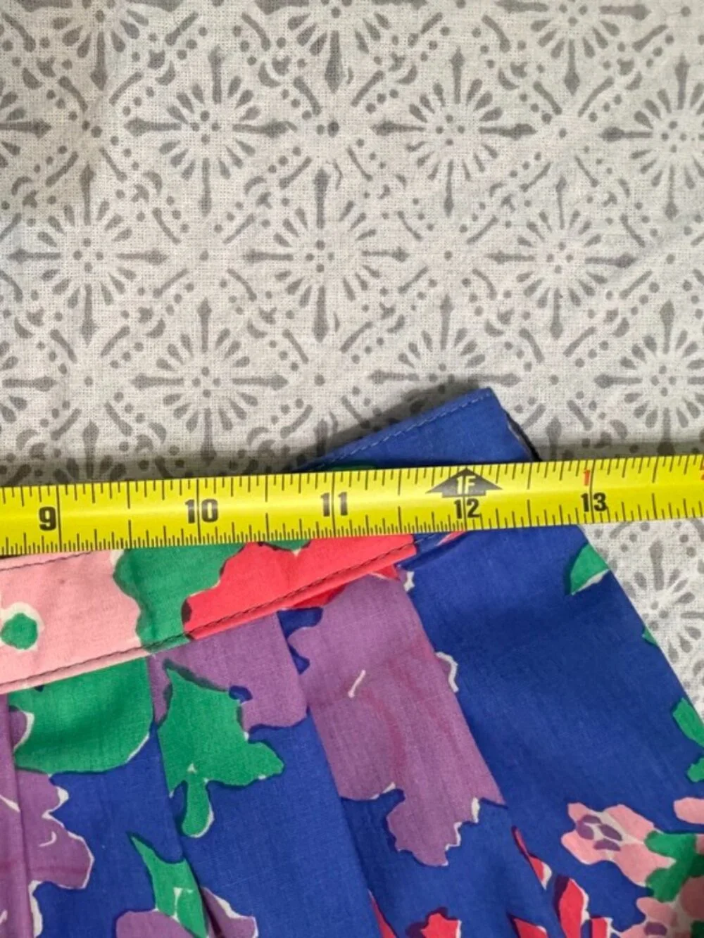 VTG 1970s Lilly Pulitzer THE LILLY Skirt Blue Purple Pink Floral Ribbon